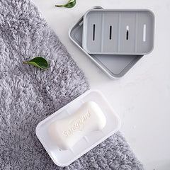 Double Layer Drain Soap Box Plastic Soap Dish Portable Soap Holder