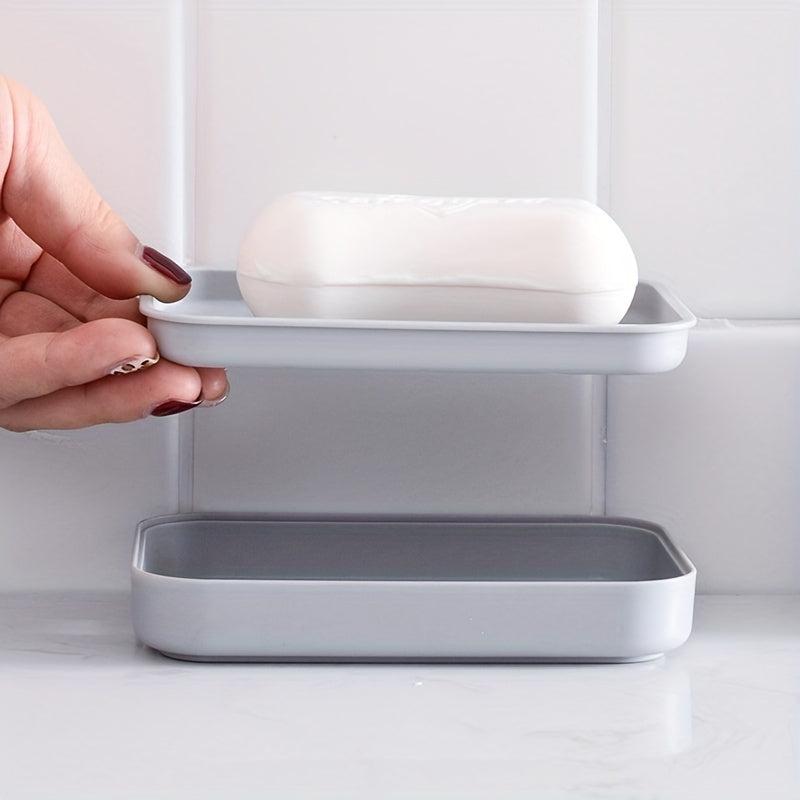 Double Layer Drain Soap Box Plastic Soap Dish Portable Soap Holder