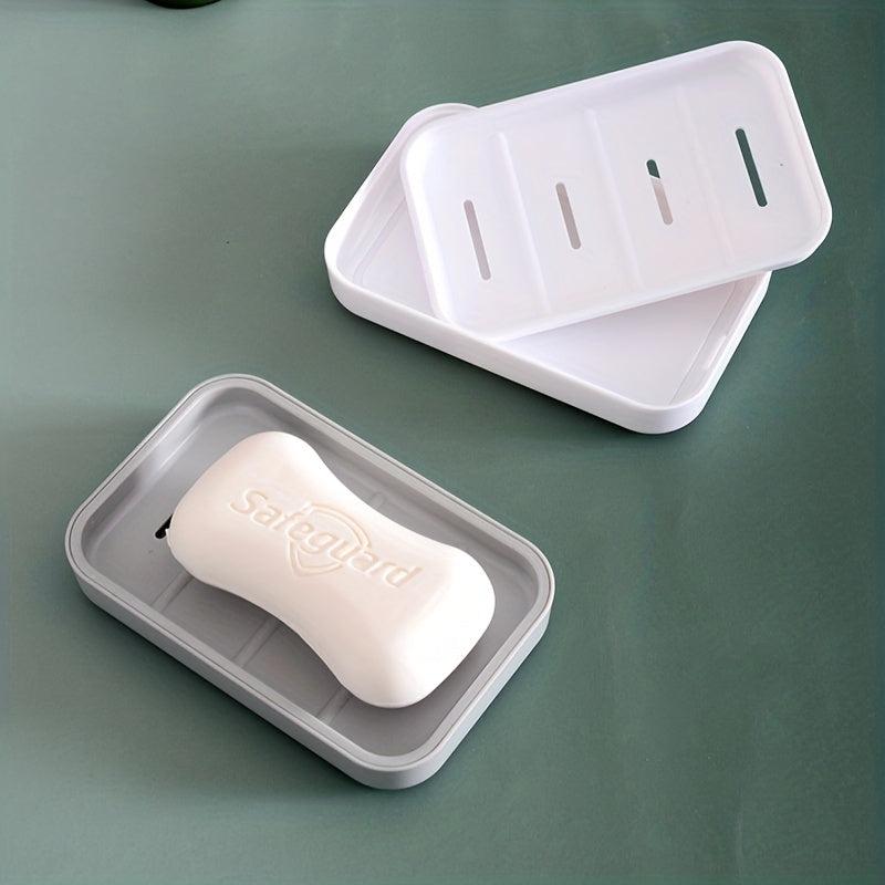 Double Layer Drain Soap Box Plastic Soap Dish Portable Soap Holder