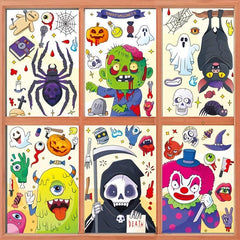 Halloween Bat Skeleton Pattern Window Sticker Decoration