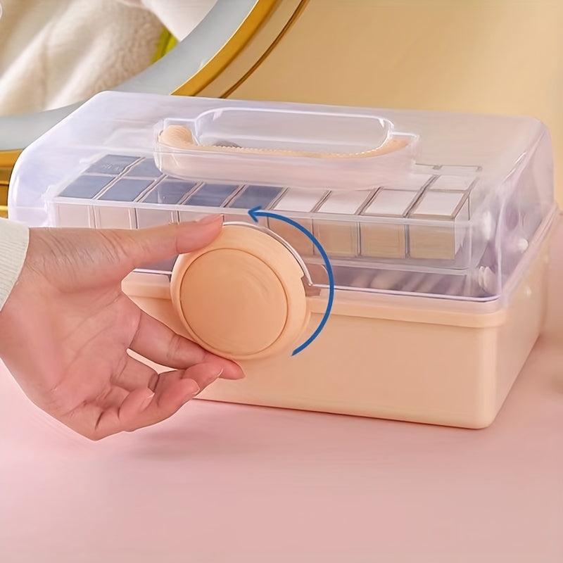 Large Capacity Makeup Storage Box - Dustproof Portable Cosmetic Organizer