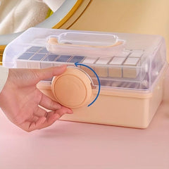 Large Capacity Makeup Storage Box - Dustproof Portable Cosmetic Organizer