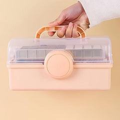 Large Capacity Makeup Storage Box - Dustproof Portable Cosmetic Organizer
