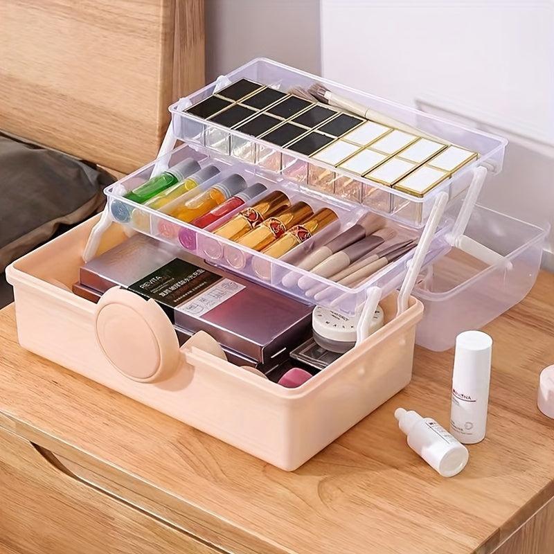 Large Capacity Makeup Storage Box - Dustproof Portable Cosmetic Organizer