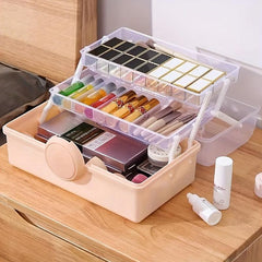 Large Capacity Makeup Storage Box - Dustproof Portable Cosmetic Organizer
