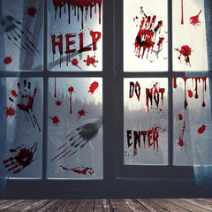 Halloween Blood Hand Window Stickers Decoration