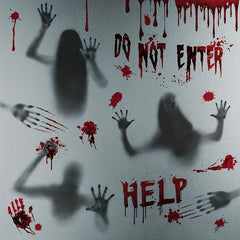Halloween Blood Hand Window Stickers Decoration