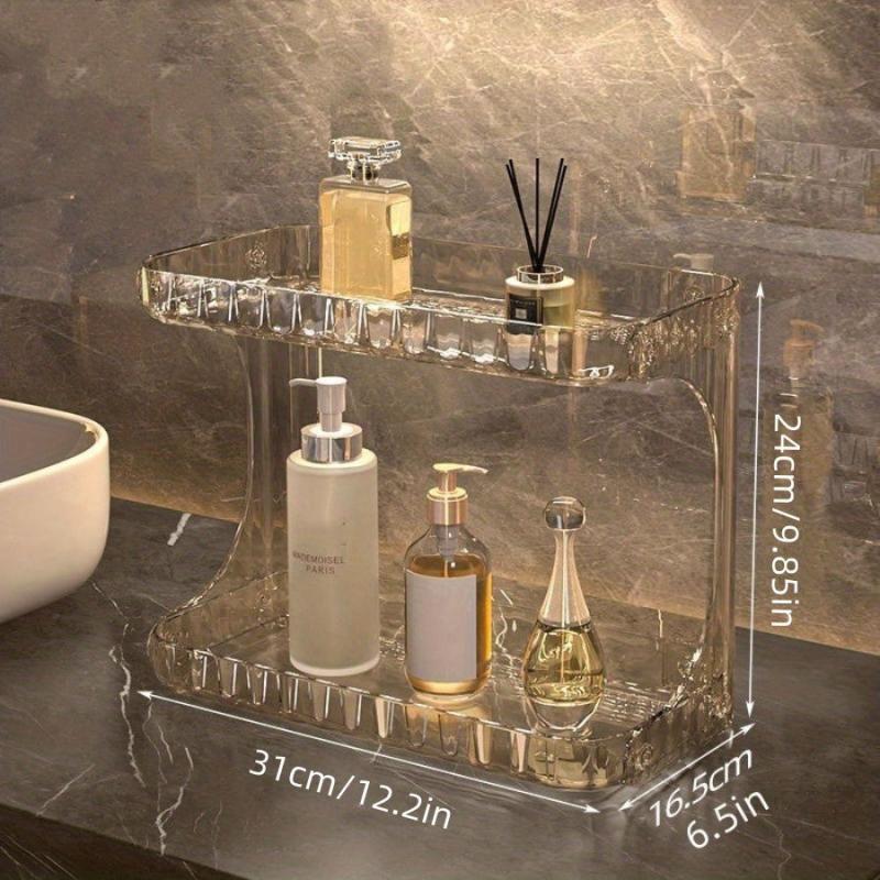 Double layer Cosmetic Storage Box Makeup Organizer Bathroom Storage Rack