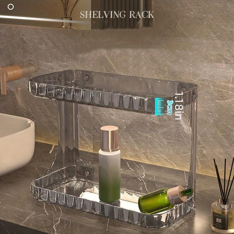 Double layer Cosmetic Storage Box Makeup Organizer Bathroom Storage Rack