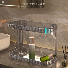 Double layer Cosmetic Storage Box Makeup Organizer Bathroom Storage Rack