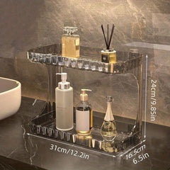 Double layer Cosmetic Storage Box Makeup Organizer Bathroom Storage Rack