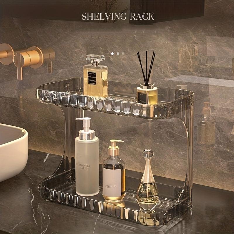 Double layer Cosmetic Storage Box Makeup Organizer Bathroom Storage Rack