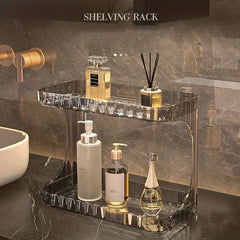 Double layer Cosmetic Storage Box Makeup Organizer Bathroom Storage Rack