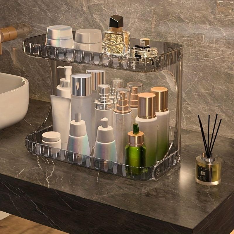 Double layer Cosmetic Storage Box Makeup Organizer Bathroom Storage Rack