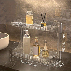 Double layer Cosmetic Storage Box Makeup Organizer Bathroom Storage Rack