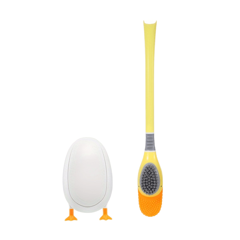 Silicone Toilet Brush Set Diving Duck Wall Floor Standing Long Handled TPR