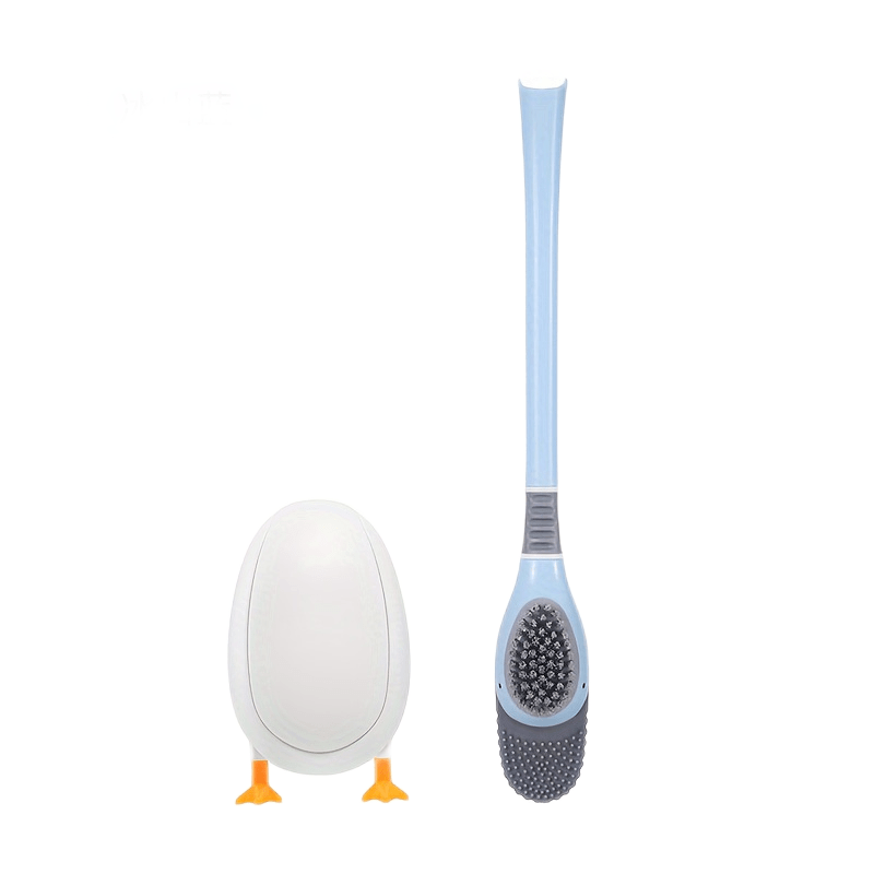 Silicone Toilet Brush Set Diving Duck Wall Floor Standing Long Handled TPR