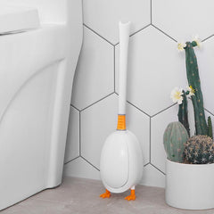Silicone Toilet Brush Set Diving Duck Wall Floor Standing Long Handled TPR