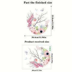 Branch Bird Toilet Sticker Bathroom Decor Waterproof Self-adhesive