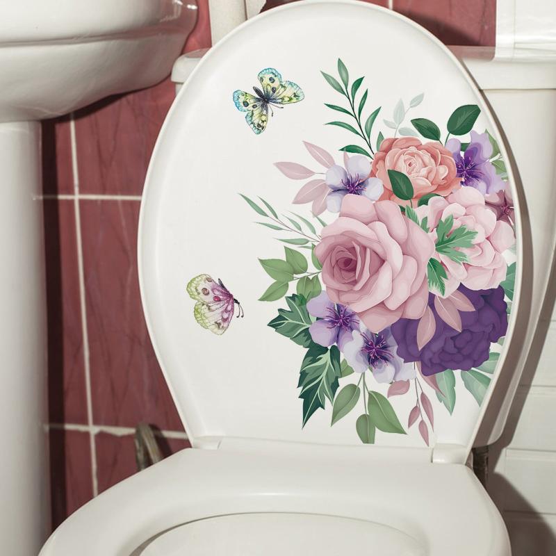 Branch Bird Toilet Sticker Bathroom Decor Waterproof Self-adhesive