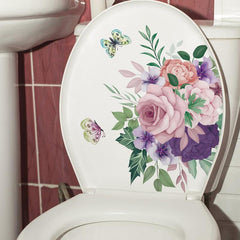 Branch Bird Toilet Sticker Bathroom Decor Waterproof Self-adhesive