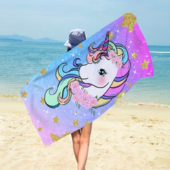 Unicorn Beach Towel Lightweight & Absorbent Oversized & Thickened