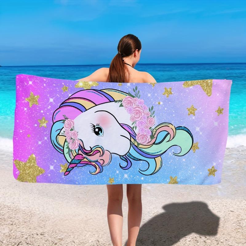 Unicorn Beach Towel Lightweight & Absorbent Oversized & Thickened