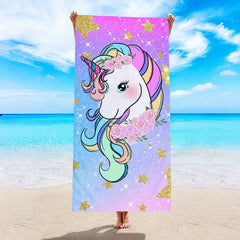 Unicorn Beach Towel Lightweight & Absorbent Oversized & Thickened