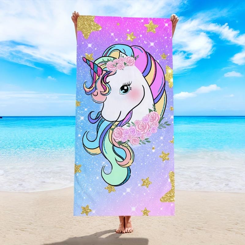 Unicorn Beach Towel Lightweight & Absorbent Oversized & Thickened