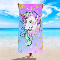 Unicorn Beach Towel Lightweight & Absorbent Oversized & Thickened