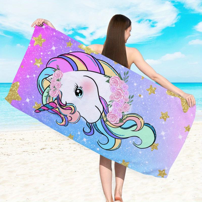 Unicorn Beach Towel Lightweight & Absorbent Oversized & Thickened