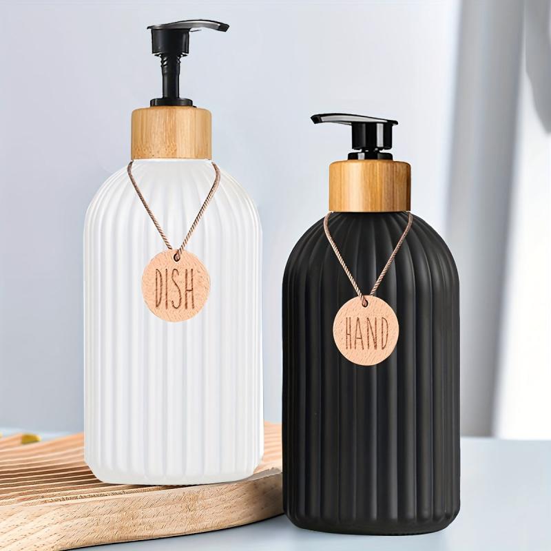 2pcs Hand Soap And Dish Soap Dispenser Set Letter Graphic Lotion Dispenser