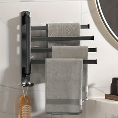 Wall Mounted Rotating Towel Bar Stainless Steel Towel Rack For Bathroom