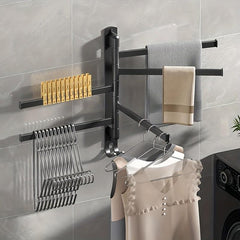 Wall Mounted Rotating Towel Bar Stainless Steel Towel Rack For Bathroom