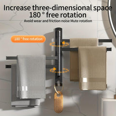 Wall Mounted Rotating Towel Bar Stainless Steel Towel Rack For Bathroom