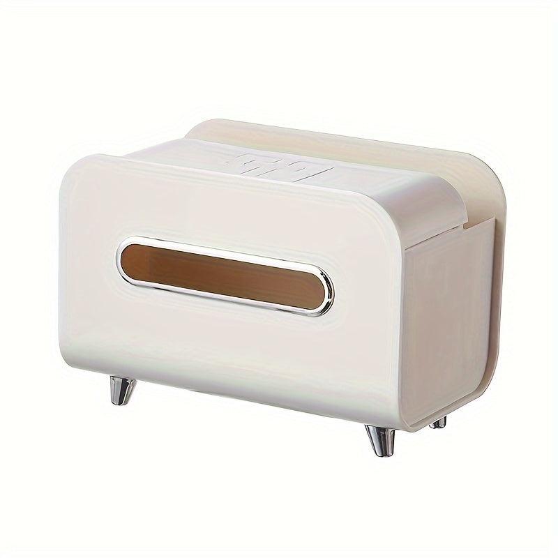 Multifunctional Tissue Box with Phone Bracket & Containers