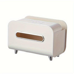 Multifunctional Tissue Box with Phone Bracket & Containers