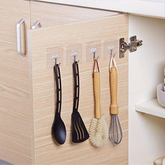 10pcs Transparent Waterproof Wall Hooks Heavy Duty Self adhesive Hooks