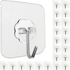 10pcs Transparent Waterproof Wall Hooks Heavy Duty Self adhesive Hooks