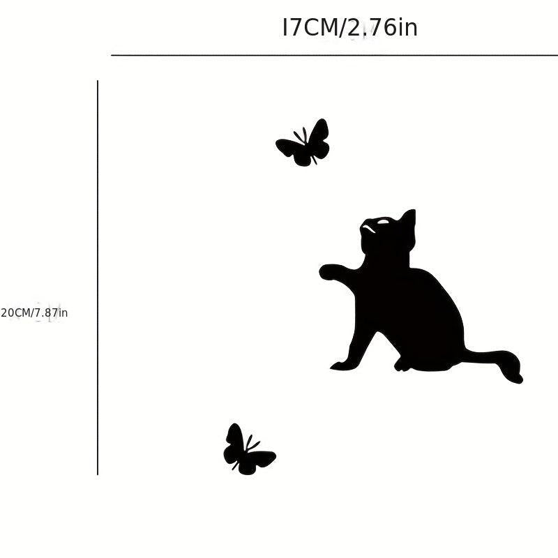 Cat And Butterfly Printed Wall Sticker Halloween Decoration
