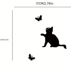 Cat And Butterfly Printed Wall Sticker Halloween Decoration