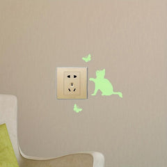 Cat And Butterfly Printed Wall Sticker Halloween Decoration