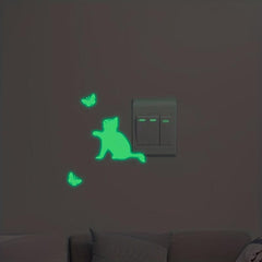 Cat And Butterfly Printed Wall Sticker Halloween Decoration