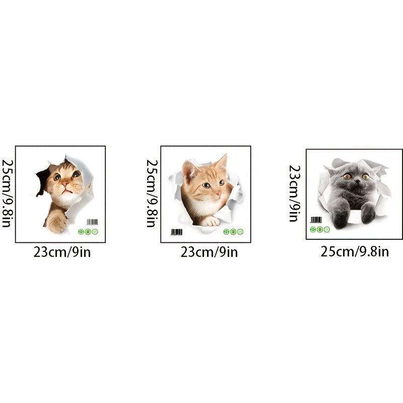 Cat Toilet Sticker Bathroom Decal for Toilet Lid Decor