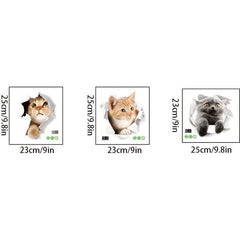 Cat Toilet Sticker Bathroom Decal for Toilet Lid Decor