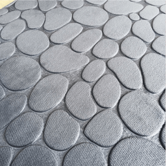 3pcs Anti Slip Cobblestone Bathroom Mat Set with Water Absorption - U Shaped