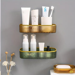 Wall Mounted Bathroom Shelf with Punch for Laundry Room Tub