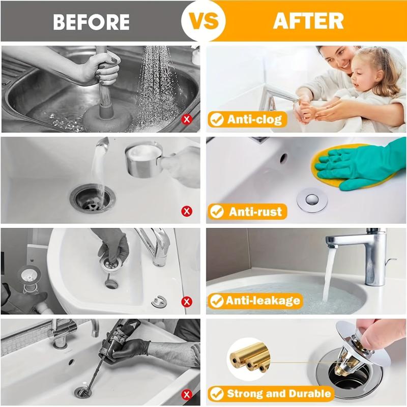 Stainless Steel Pop Up Drain Filter Universal Sink Stopper