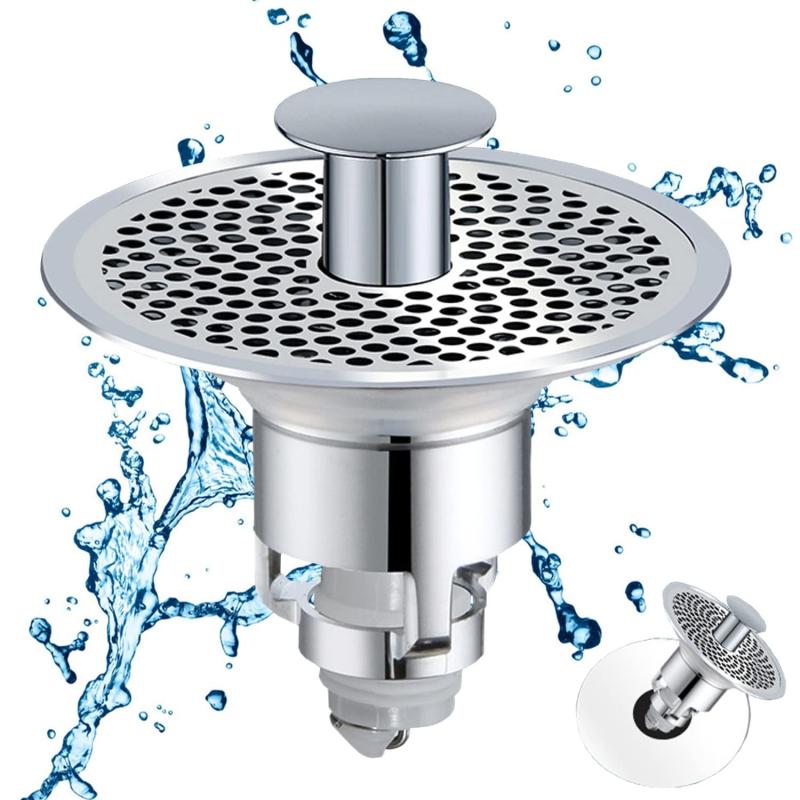 Stainless Steel Pop Up Drain Filter Universal Sink Stopper