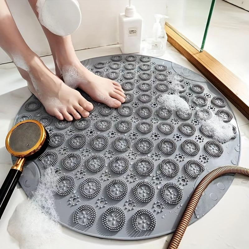 Non Slip Round Bathtub Massage Rug with Drainage Holes